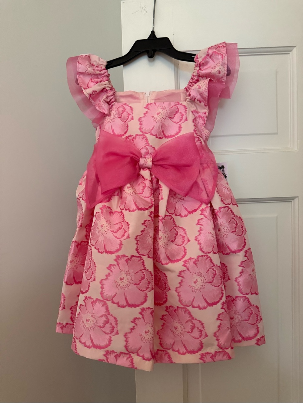 iris & ivy Pink Floral Bow Party Dress